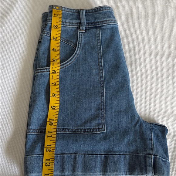 Madewell Cuffed Blue Denim Patch-Pocket Shorts Shirt 25 - Picture 12 of 14